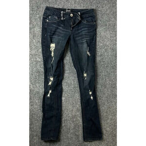 Rewash Women's Juniors Distressed Blue Denim Jeans Size 5